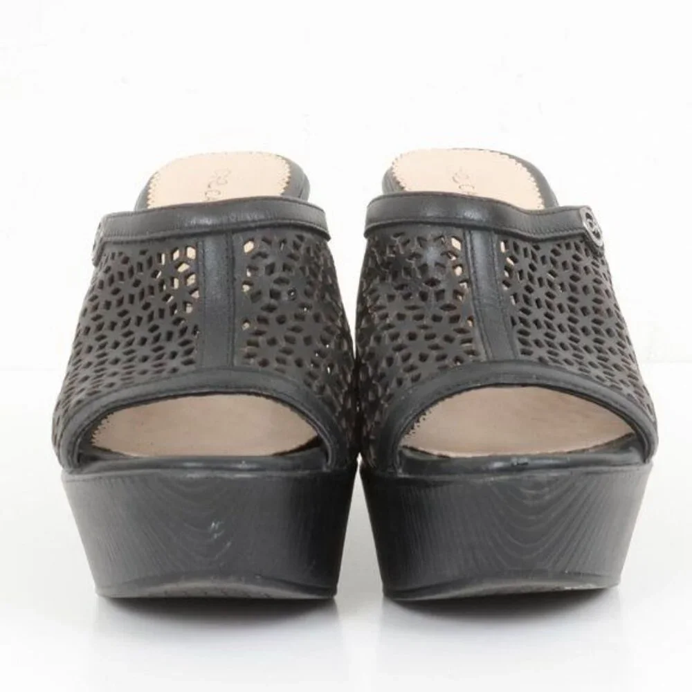 Carlos Rossetti Women's Size 8.5 Platform Mule Slide Wedge Heels Resort Cruise